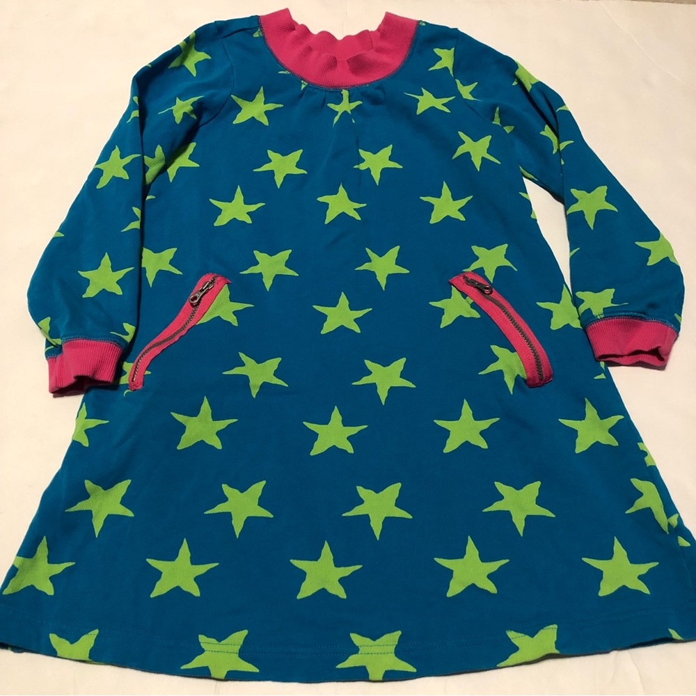 Hanna Andersson Neon Star Long Sleeve Dress Size 8